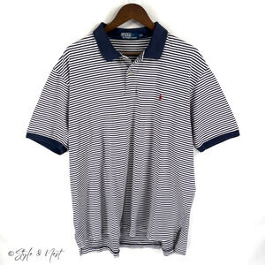 Ralph Lauren Striped Golf Polo 100% Cotton Preppy Fishermancore Nautical 2XL